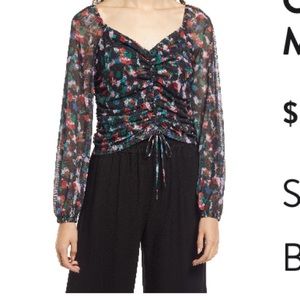 Open Edit ruched front mesh top